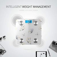 LYAOE Bluetooth Body Fat Scale Flying Gentle Butterflies Blue Indigo Smart Wireless Scale with LCD Display Measuring Body Weight Bmi and Health Digital Scale