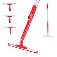 CLEANHOME Glass Window Squeegee with Extension Pole,54in Professional Scrubber Telescopic with 3 Sizes Replacement Blades，Cleaning for Car,Shower Doors, Bathroom, High Window