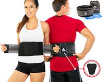Lumbar Support Belt - Back Brace for Back Pain Relief, Herniated Disc, Sciatica, Scoliosis, Men & Women, Breathable Design Lumbar Pad & Adjustable Straps | Bonus Resistance Band & Carry Bag (S/M)