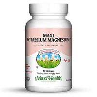 Maxi Health Potassium Magnesium - Energy Support - Heart & Muscle Formula - 90 Capsules - Kosher