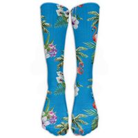 Cute Flamingo Palm Tree Blue Stockings Long Tube Socks, Great Quality Classics Knee High Socks Football Socks for Women Girls One Size 1 Pair by Uxjam
