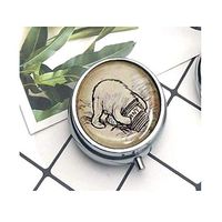 Compact 3 Compartment Medicine Case, Pill Box for Pocket or Purse Pill Box Decorative Pill Case with Gift Box His Honey Pot. Silver or Bronze Necklace. Vintage Pooh