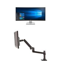 Dell UltraSharp U3415W 34-Inch Curved LED-Lit Monitor Bundle with AmazonBasics Single Mounting Arm