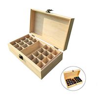 GreceYou Oil Wooden Box, 25 Slot Storage Jewelry Box Essential Oil Storage/Organizer Case for Travel and Presentation, 281510cm