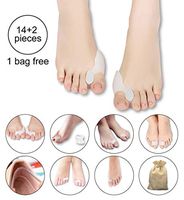 Robeca Original 14 +2 Free Pieces Bunion Pad & Spacer Kit 7 +1 Pairs Soft Gel Toe Separators Bunion Cushions Temporary Bunion Corrector One Size Fits All Bunion Splint Hammer Toe Overlap