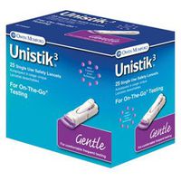Owen Mumford AT1027 Unistik 3 Pre-Set Safety Lancet, Gentle, 30G (Pack of 50)
