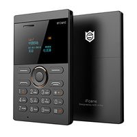 Unlocked 2G GSM Mobile Phone,1.0 Inch Multi-Lingual Vibration Dual SIM Cards Slim Card Design HD Screen Music Mobile Phone,32MB RAM + 32MB ROM (Black)