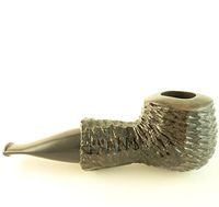 Mr. Brog Bulldog Tobacco Pipe - Model No: 52 Scoot Ebony Rusticated - Pear Wood Roots - Hand Made