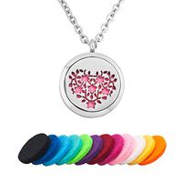 LoEnMe Jewelry Aromatherapy Essential Oil Diffuser Necklace Tree of Life Love Flower Locket Pendant Women Girl Gift