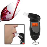Tektrade Professional Breathalyzer Keychain, Portable Breath Alcohol Tester Red Backlit Breath Analyzer High-Precision Breathalizer with LCD Display, Black