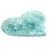 Theoylos Faux Fur Sheepskin Rug Heart Shape Imitation Wool Rug Non Slip Soft Plush Carpet Area Mats Bedroom Sofa