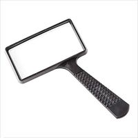 HD Handheld Magnifier, Rectangular 10x Optical Glass Lens Reading Newspaper Older Student Portable Ergonomics Magnifying Glass Size: 15.5x9.5cm