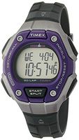 Timex Women's Ironman 30-Lap Digital Quartz Mid-Size Watch, Black/Silver-Tone/Purple - TW5K89500