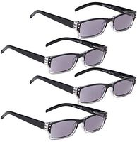 READING GLASSES 4 pack Two-color frame Sunshine Readers (GreyLens, 2.50)