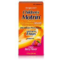 Children's Motrin Oral Suspension, Pain Relief, Ibuprofen, Berry Flavored, 1 Oz (Pack of 6)