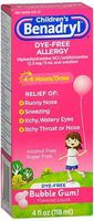 Benadryl Children's Dye-Free Allergy Liquid Bubble Gum Flavored - 4 oz, Pack of 3