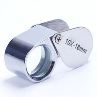 Trenton Metal Jewelry Loop Magnifier, Pocket Folding Magnifying Glass Jewelers Eye Loupe Magnifier 10x-18mm