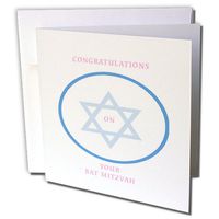 3dRose Greeting Cards, 6 x 6 Inches, Pack of 6, Bat Mitzvah Girl (gc_62234_1)