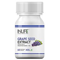 INLIFE Grape Seed Extract (Proanthocyanidins > 95%) Antioxidant, 400 mg - 60 Vegetarian Capsules