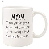 Dserw 350ml Water Bottle Ceramic Non-toxic Leak Proof Durable Funny Dad Mom Letter Printed Tea Beer Porcelain Cup Coffee Mug - 1