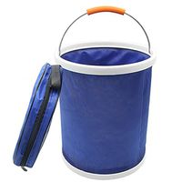 iRonrain (Upgraded) Collapsible Camping Fishing Bucket, 13L/3.4Gallons Upgraded Compact Portable Folding Water Container, Great for Hiking, Travel, Boating and Kids Toy Storage Box (Blue)