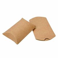 50 Kraft Pillow Boxes with 100 Clear Seals; Favor and Gift Boxes, 2 x 3 Inches (2 x 2.5" Usable Space)