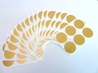 Minilabel 102 Labels , 25mm Diameter Round , Removable / Low Tack Colour Code Stickers Matt Gold