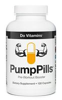 PumpPills Nitric Oxide Supplements for Men & Women - L Citrulline L Arginine Supplement - Stimulant Free Pre Workout Pills - Nitric Oxide Booster - Vegan, Paleo, Keto (120 Capsules)