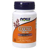 NOW Supplements, 7-Keto (DHEA Acetate-7-one) 100 mg, Weight Management*, 60 Veg Capsules