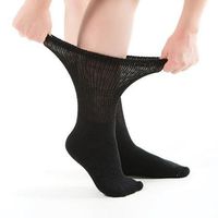 12 Pack of Diabetic Socks Men (8-11, Black)