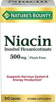 Nature's Bounty Niacin 500 mg Capsules Flush Free 50 CP - Buy Packs and SAVE (Pack of 5)