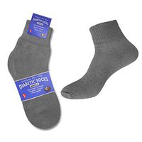 6 Pairs of Health Support Diabetic Ankle Circulatory Socks, Non-Binding & Loose Fit (Women's 9-11/ Fits Women's Shoe Size 5-10, Grey)