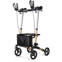 OasisSpace Narrow Lightweight Upright Walker, Stand Up Rollator Walker with Arm Rests Support Up to 300lbs (Champagne)