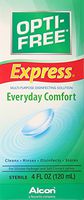 Opti-Free Express Multi-Purpose Disinfecting Solution, Lasting Comfort No Rub Formula, 4 oz