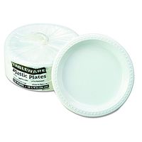 Tablemate TM10644WH Plastic Dinnerware, Plates, 10 1/4" dia, White (Pack of 125)