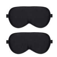 UNAOIWN Silk Sleep Mask Adjustable Blindfold Black Out Sleeping mask, Girly Eye Mask Cover for Night Sleeping for Women (One Strap（2 Pack）)