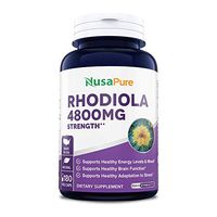 Rhodiola Rosea 4800mg 180 Veggie Capsules (Non-GMO, Extract 20:1, Vegetarian & Gluten Free) Max Strength - Improve Energy, Brain Function & Stress Relief