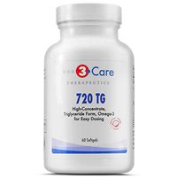3Care® 720 TG [ EPA 430mg + DHA 290mg + 110 Omega 3 Fatty Acids ] Omega-3 Fish Oil Supplement [ 60-Count Softgels ]
