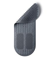 Medline Momentum Stand Steady Bath and Shower Mat with Exfoliating Foot Scrubber, Non Slip Bath Mat for Tub, Microban Antimicrobial Protection, Gray, (Model: MDSMOMMATG)