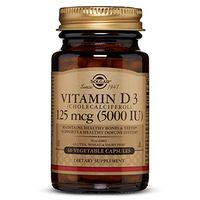 Solgar Vitamin D3 (Cholecalciferol) 125 mcg (5,000 IU) Vegetable Capsules - 60 Count