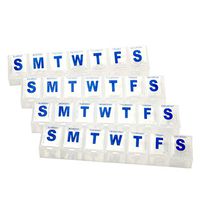 Chef Craft 42015 Jumbo Pill Organizer, Clear, 4-Pack