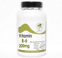 B-6 Vitamin 200mg ~ 100 Capsules - No Additives ~ Naturetition Supplements