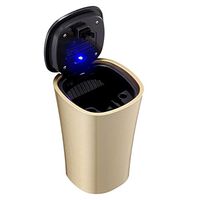 NACHEN Car Ashtray Solar Air Vent Easy Clean Up Detachable Car Ashtray with Lid Blue Led Light for Most Car Cup Holder,Gold,76X60x110mm