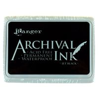 Ranger Archival Ink Pad, Jet Black - Permanent, Waterproof, Acid-Free, Non-Toxic - Won't Bleed or Smudge - Provides Vivid and Crisp Stamping Results - Air Dry on Matte and Heat Set on Glossy Surfaces