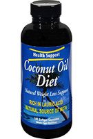 Health Support Coconut Oil Diet Softgel Capsules, 180 Count