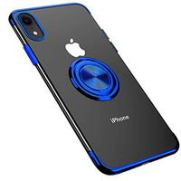 Case Compatible for iPhone Xs Max Case Ultra-Thin Transparent Plating Cover Flexible Soft Silicone Cover Kickstand Magnetic Car Mount case Anti-Yellowing Bumper Cover for iPhone Xs Max (Blue)
