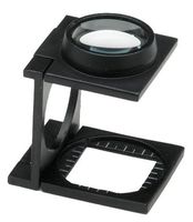 6X METAL LINEN TESTER- 1"x 1" Opening with 1 inch Diameter Double Glass Lens, with Case