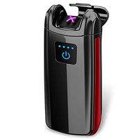 Pard USB Rechargeable Cigar Lighter， Intelligent Touch Sense Windproof Cross Arc Lighter, Flameless Electronic Pulse Arc Cigarette Lighter, Black