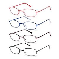 EFE Reading Glasses 4 Pack, Thin Lightweight Spring Hinged Glasses for Reading with Case Men and Women +2.5