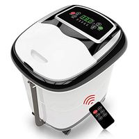 Feceyq Foot Spa Bath Massager with Heater, Foot Massage and Bubble Jets, Motorized Shiatsu Massage Ball and Maize Roller, LED Display, Relief Stress Help Sleep Home Use